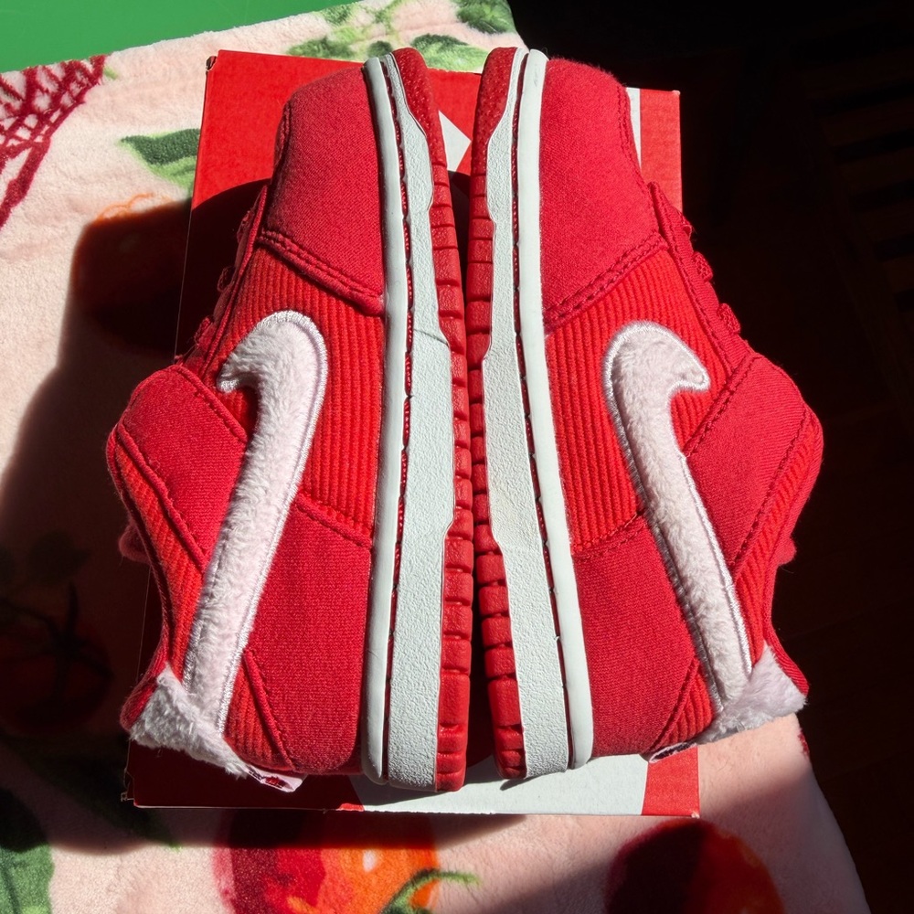 Nike Dunk Low TD Valentine's Day 2024 Red Pink Suede Sneakers Kids Shoes 8c 8 - Picture 6 of 10
